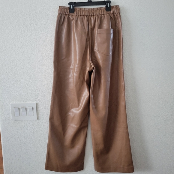 Mayson the Label Vegan Leather Relaxed Drawstring Pants in Mushroom M - Picture 9 of 12